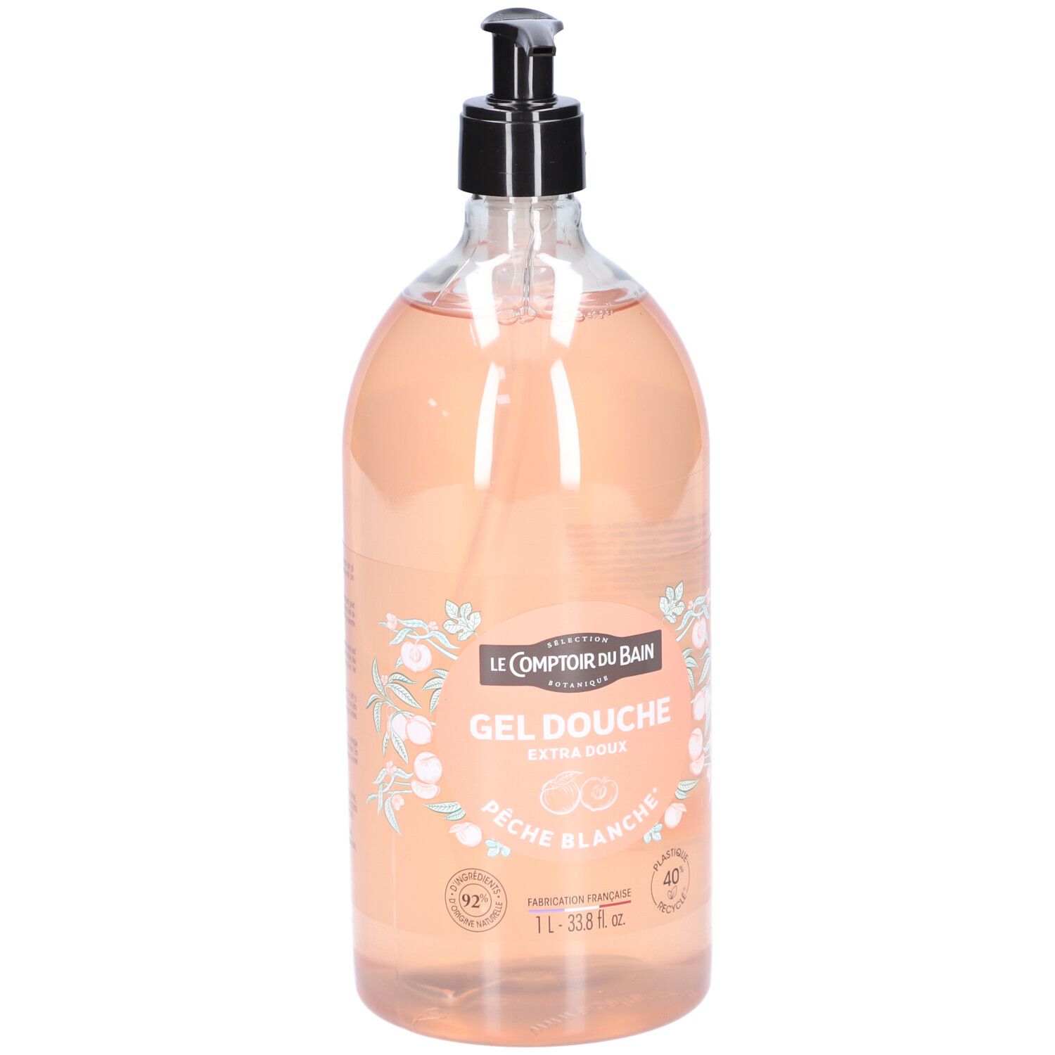 Le Comptoir Du Bain Gel Douche Pêche Blanche 1000 Ml - Image 1