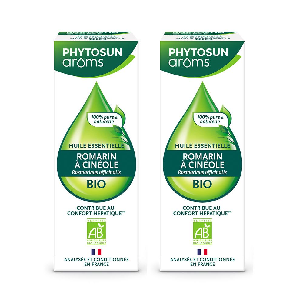 PHYTOSUN aroms HUILES ESSENTIELLES ROMARIN À CINÉOLE BIO Goutte(S) Orale(S) 2x10 ml