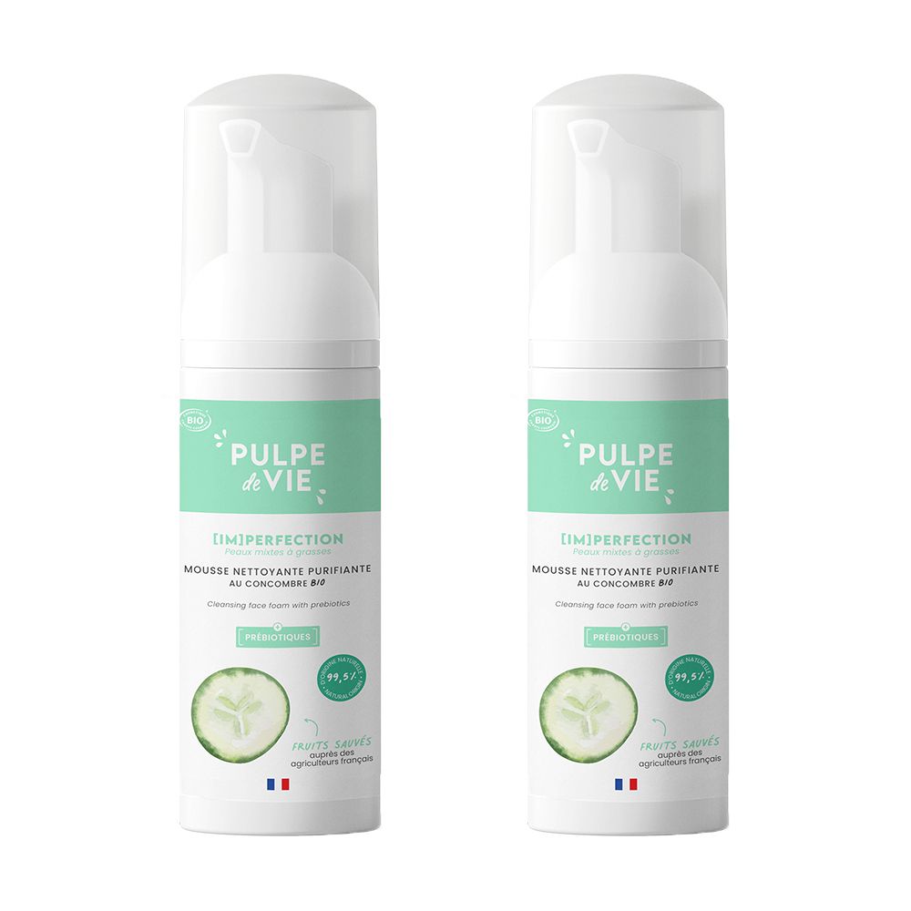 PULPE DE VIE Mousse nettoyante anti-imperfections 2x125 ml Mousse