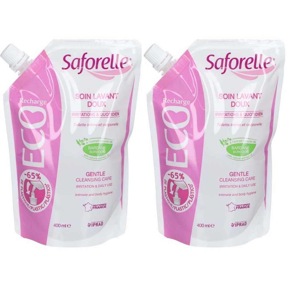 Saforelle Soin lavant doux Eco recharge 2x400 ml Solution(S)