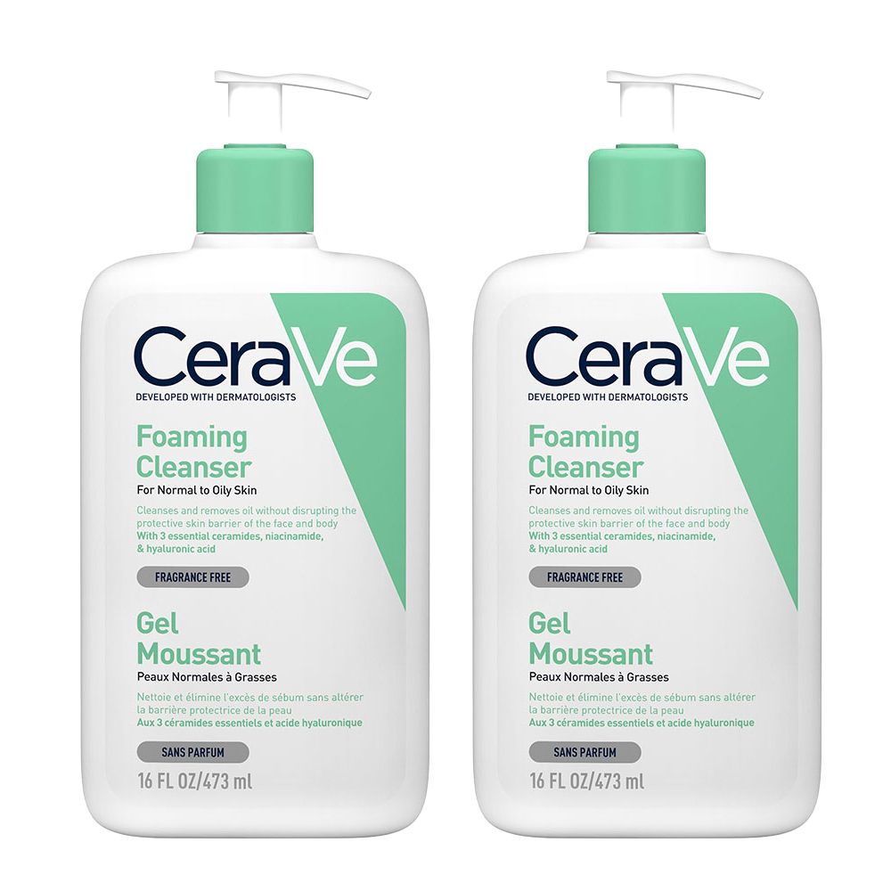 CeraVe Gel Moussant visage pour les peaux normales à grasses 473 ml 2x473 ml Gel(S)