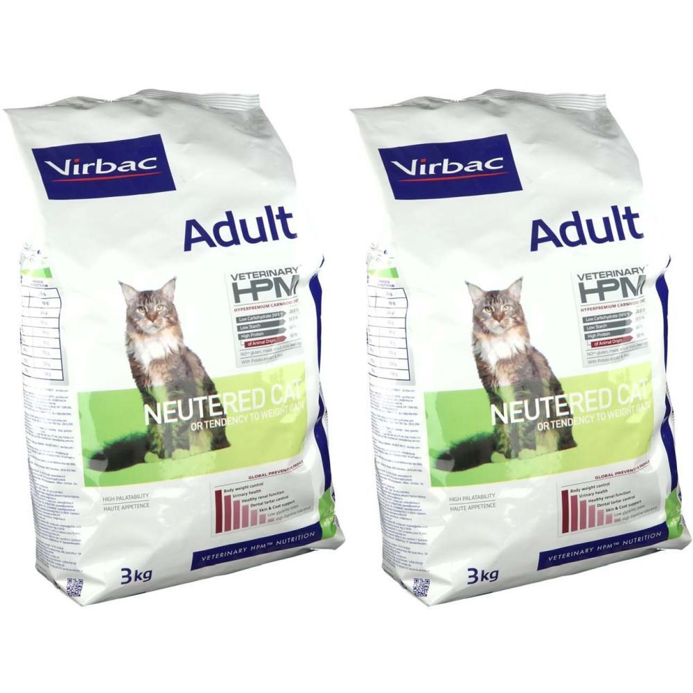 Virbac VETERINARY HPM Neutered Adult Croquette chat stérilisé adulte 2x3000 g