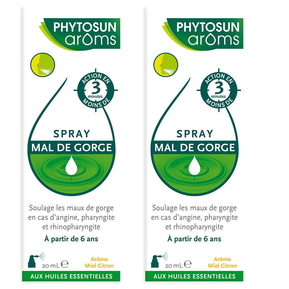 Phytosun Arôms Spray Mal de Gorge 20ml 2x20 ml Spray Buccal