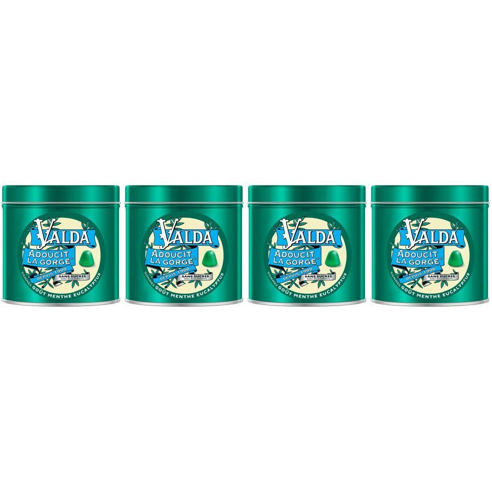 Valda Gommes Sans Sucres Menthe Eucalyptus Adoucit La Gorge 140g Gummies 4x140 g