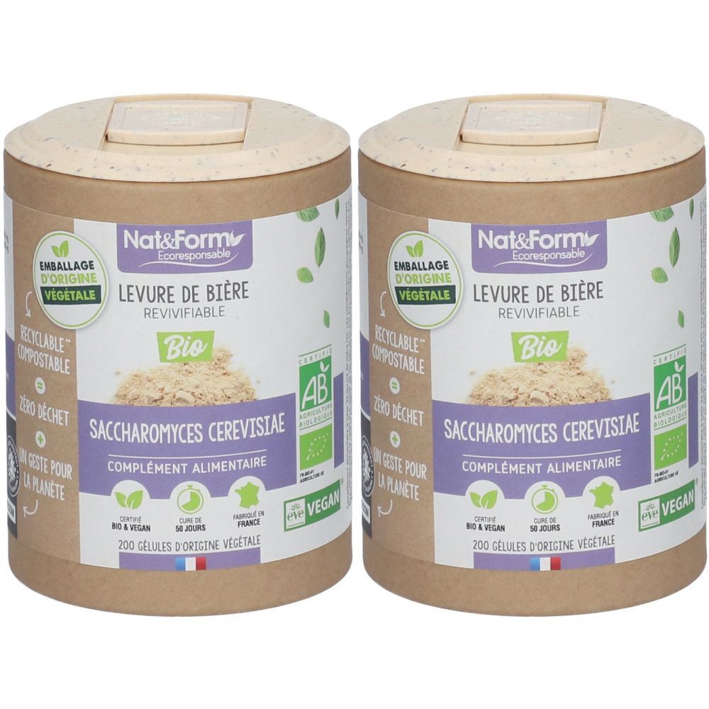 Nat & Form Ecocert Levure de bière revivifiable Bio 2x200 pc(s) Capsule(S)