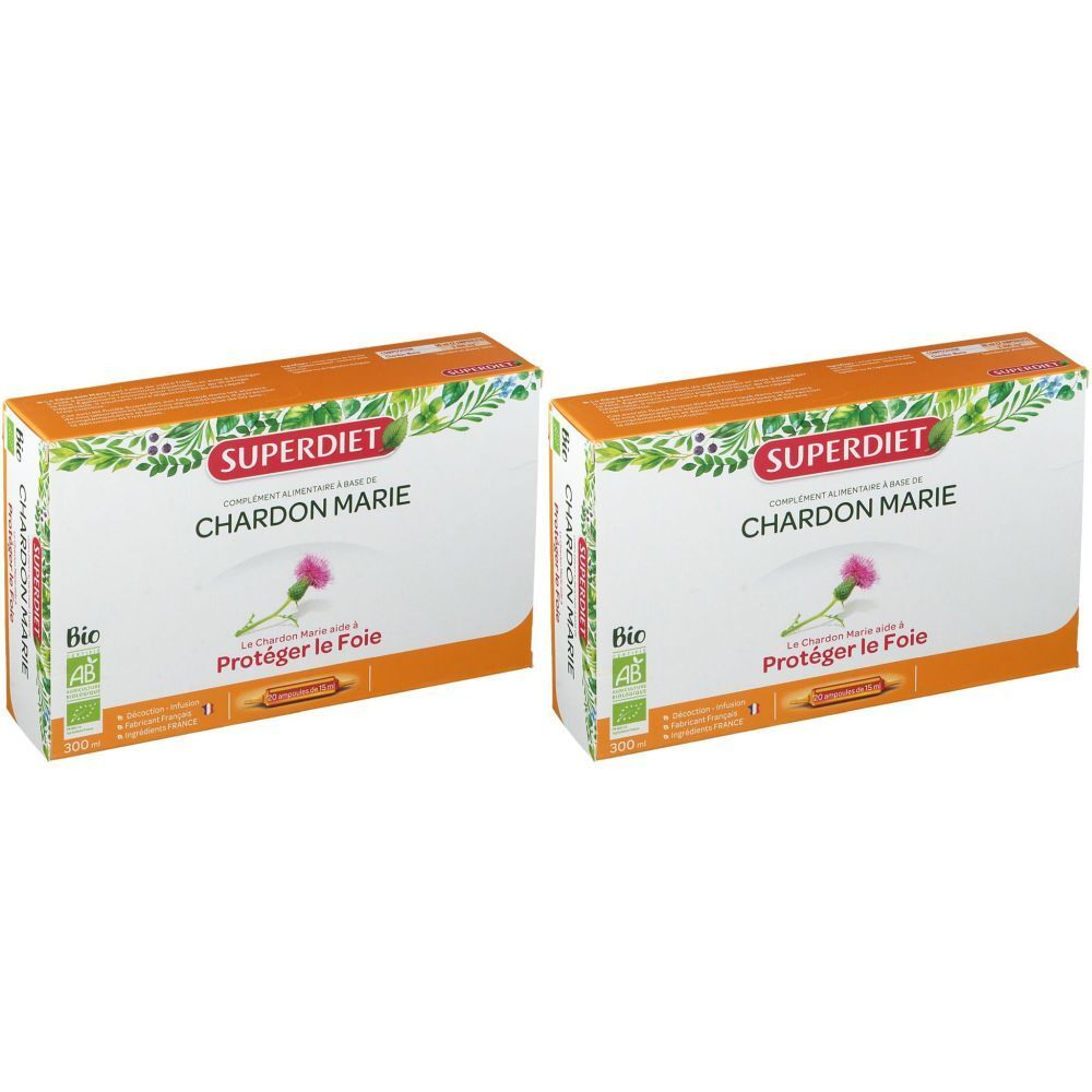 SUPER DIET Chardon Marie Bio Ampoule 2x300 ml Ampoule(S)