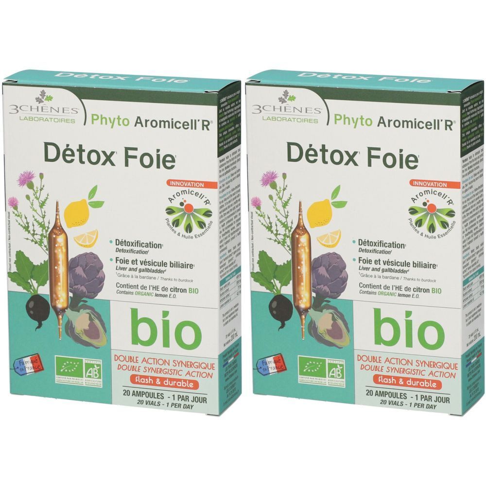 3 Chênes Phyto Aromicell’R Détox Foie 2x200 ml Solution Orale