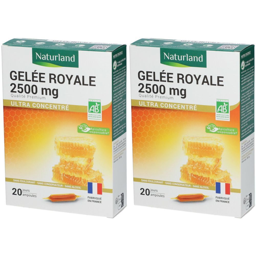 Naturland Gelée Royale 2500 mg Bio Ampoules 2x20 pc(s) Ampoule(S)