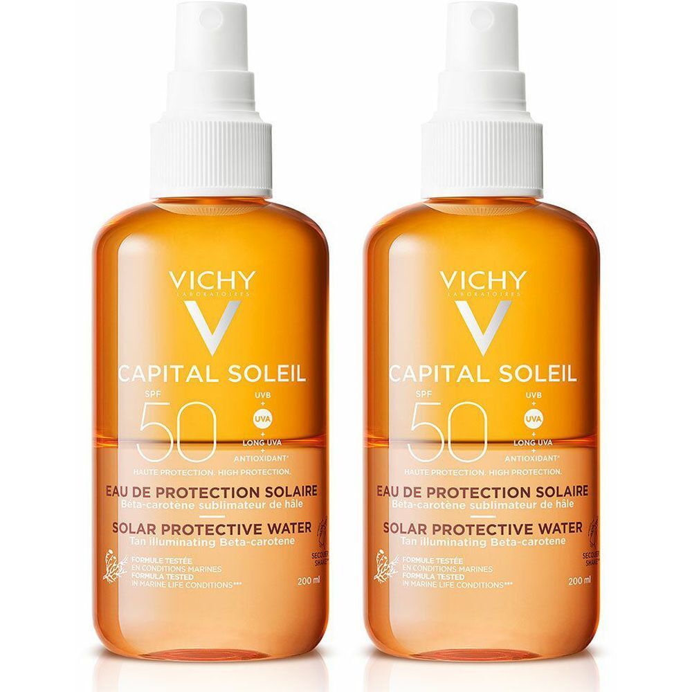 VICHY Capital Soleil Eau de protection solaire hâle sublimé SPF50 2x200 ml Solution(S)