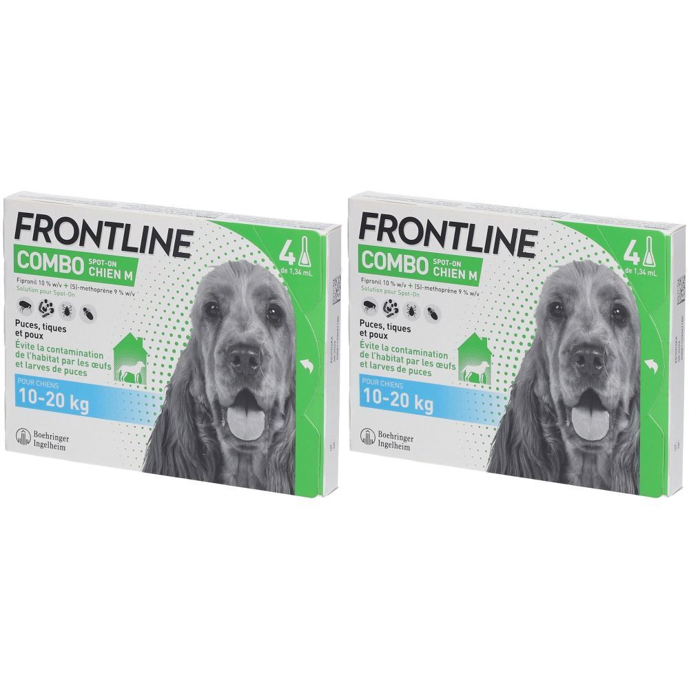 Frontline® Combo® Spot-On Chien M 10-20 kg 2x4 pc(s) pipette(s) unidose(s)
