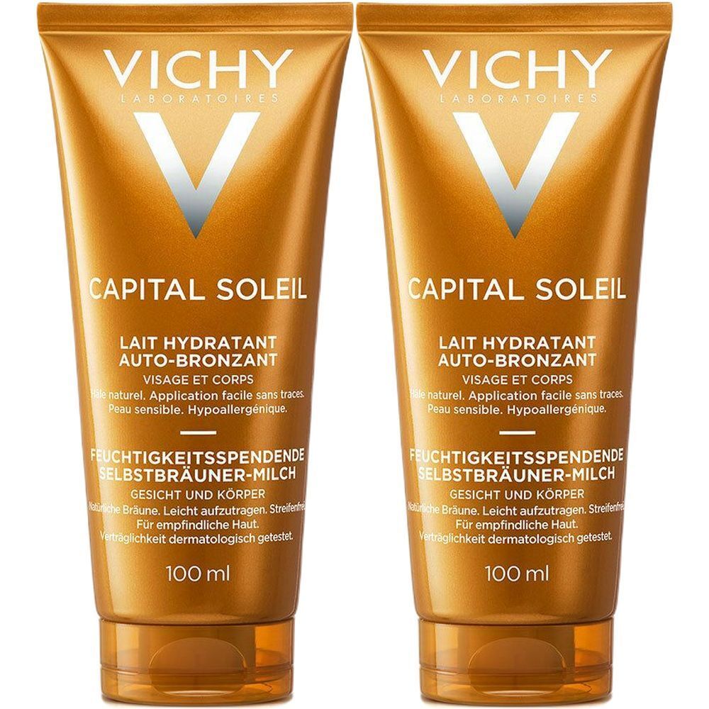 VICHY Idéal Soleil Lait hydratant autobronzant Tube 100ml 2x100 ml Lait