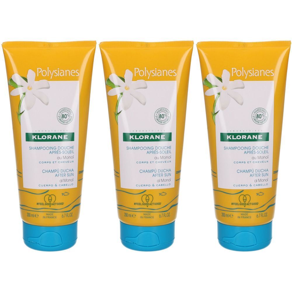 KLORANE Shampoing douche après-soleil au Monoï Shampooing 3x200 ml