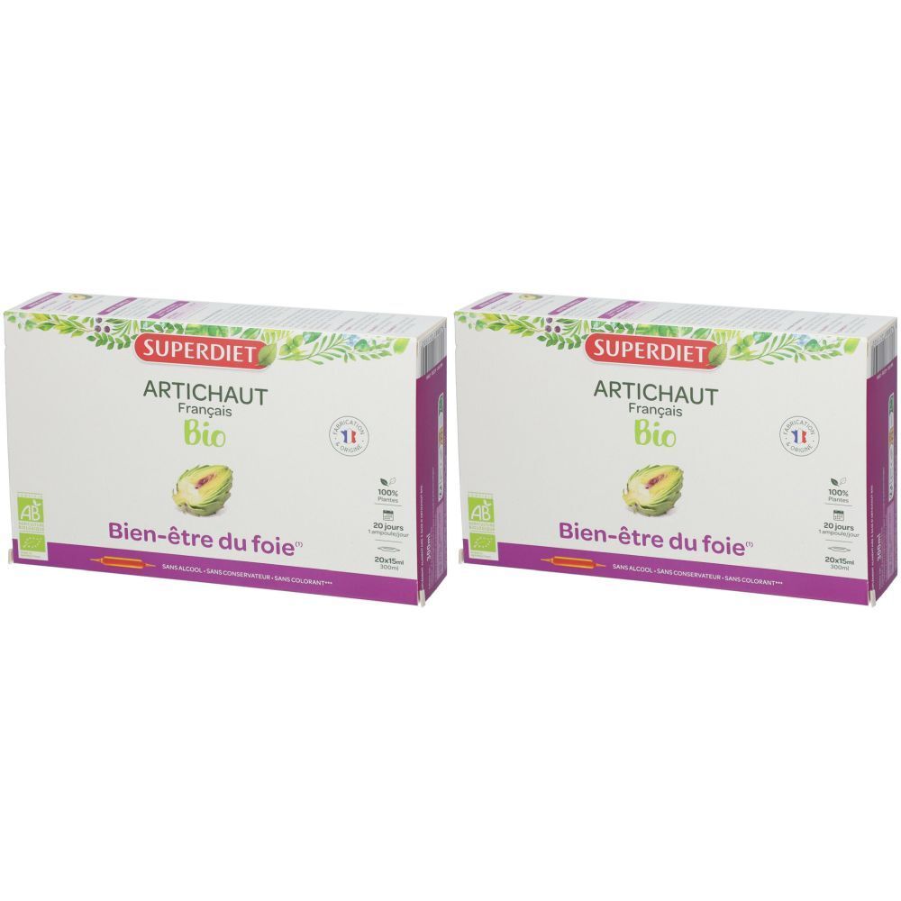 SUPER DIET Artichaut Bio Ampoules 2x20x15 ml Ampoule(S) Buvable(S)