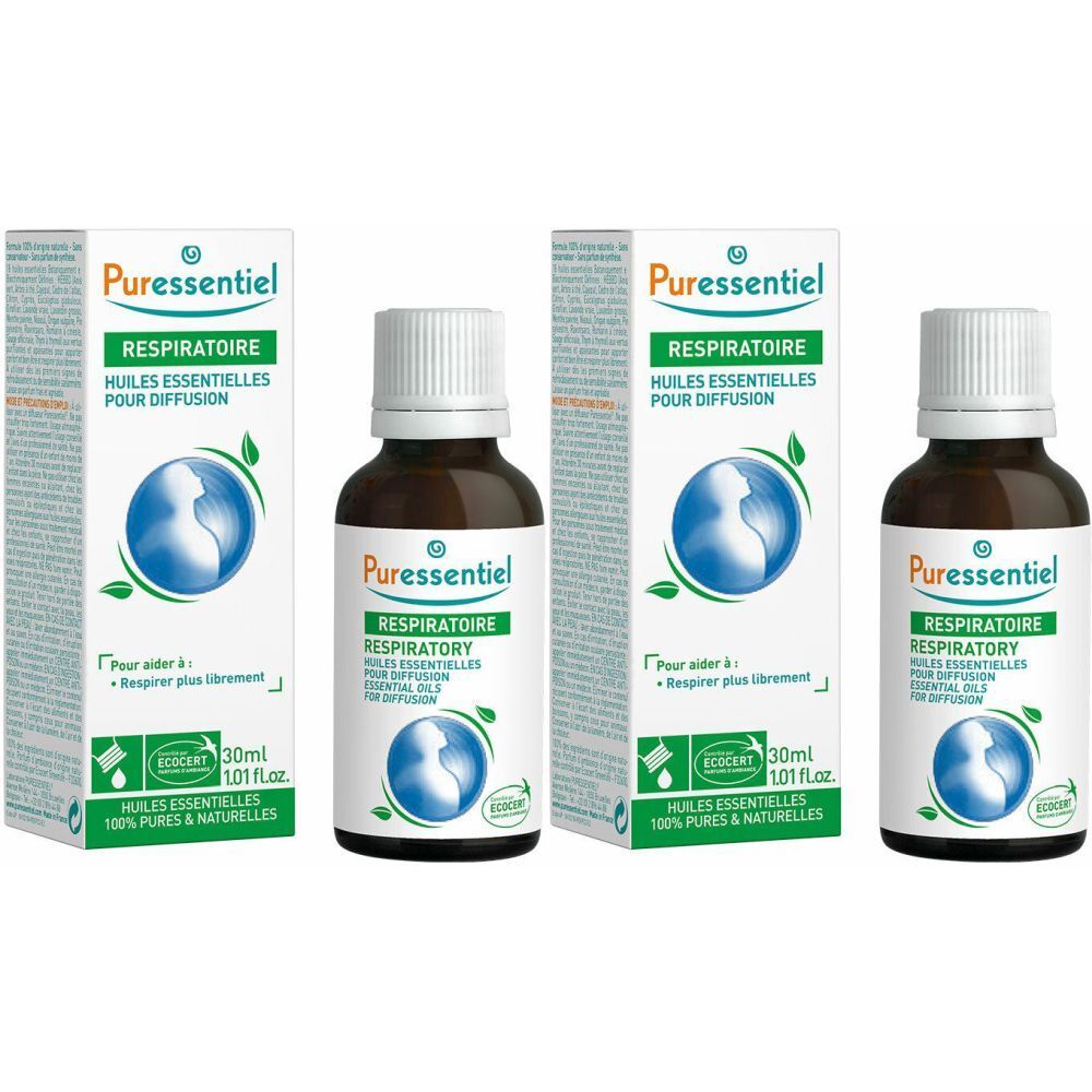 PURESSENTIEL RESPIRATOIRE Diffuse Resp'OK - Huiles Essentielles pour diffusion - 30 ml 2x30 ml Huile