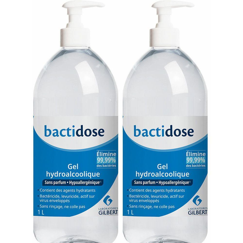 Bactidose Gel Hydroalcolique Hygiène mains Gel(S) 2x1000 ml