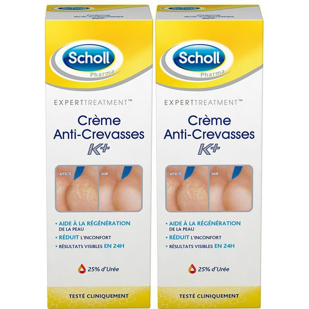 Scholl® Crème ​Anti-Crevasses Active Repair K+ 2x60 ml crème