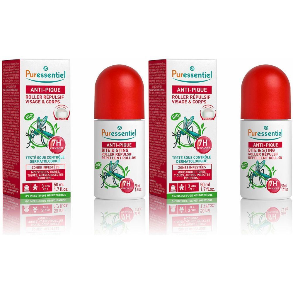 Puressentiel Anti-Pique Roller Répulsif Visage & Corps 2x50 ml Rouleau