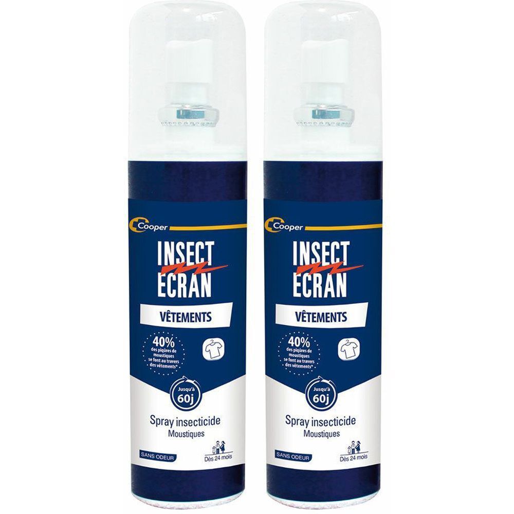 INSECT ÉCRAN Vêtements Spray Insecticide 2x100 ml