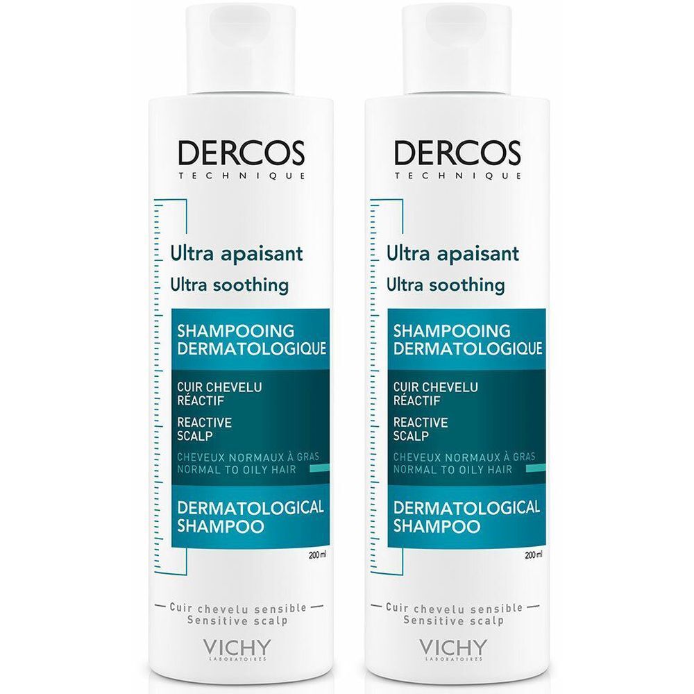 VICHY Dercos Technique Shampooing Ultra Apaisant Cheveux Gras 2x200 ml Shampooing