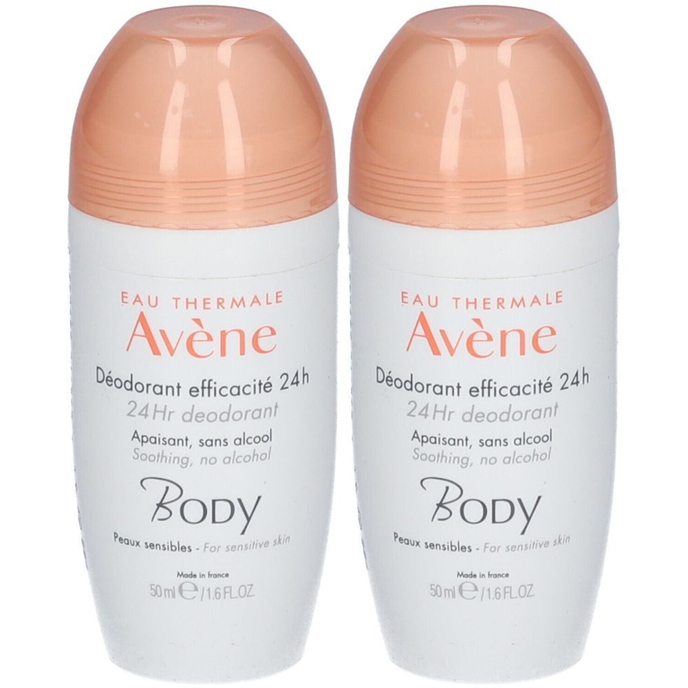 Avène BODY Déodorant efficacité 24h Sans alcool Rouleau 2x50 ml