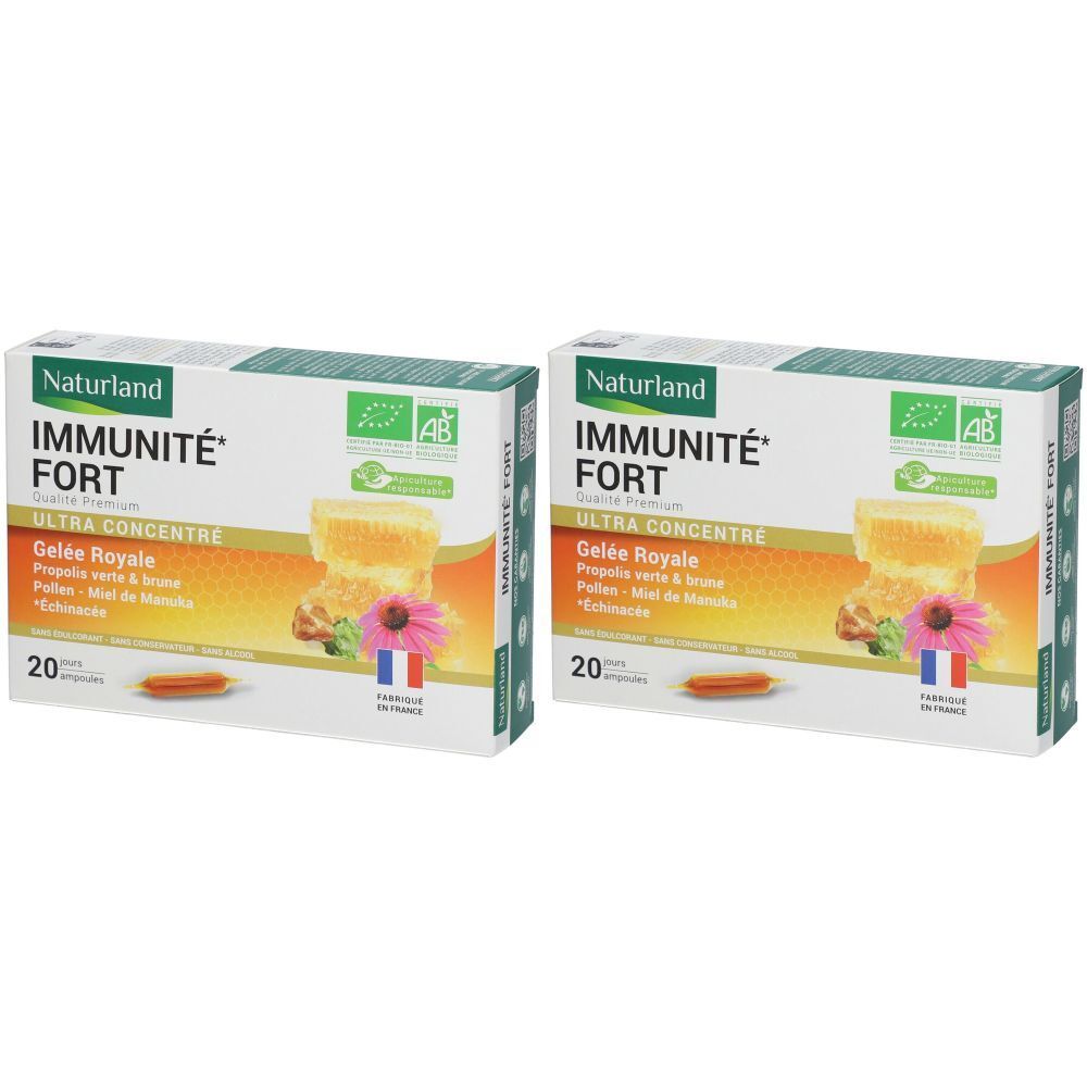 Naturland IMMUNITÉ FORT Gelée Royale Ampoules 2x200 ml Ampoule(S) Buvable(S)