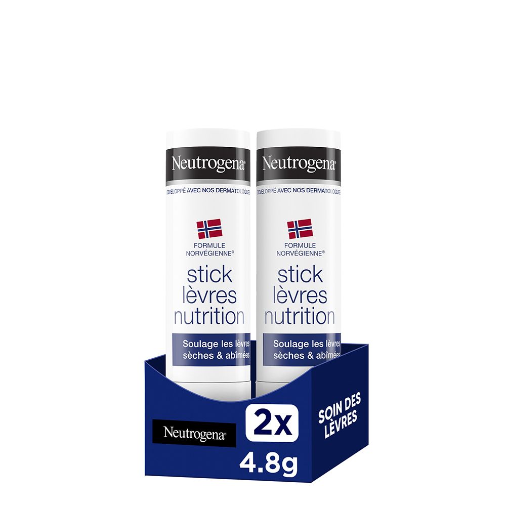 Neutrogena,Formule Norvégienne,Stick Lèvres nutrition 4,8 g 2x1 pc(s) Rouge(S) À Lèvres