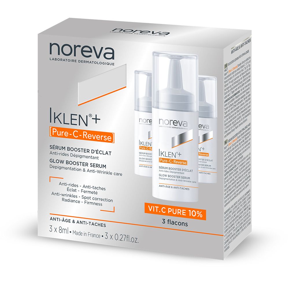 Noreva Iklen+ Pure C Reverse Sérum Booster d'Eclat Anti-Age et Anti-Tâches Concentré 3x8 ml