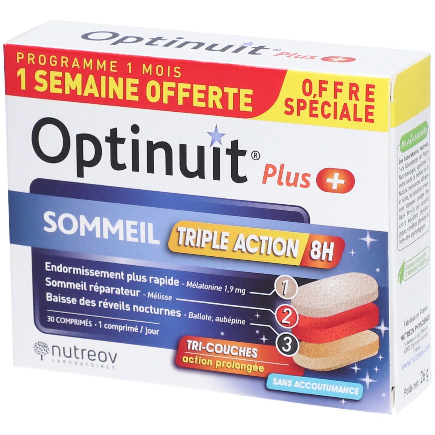 Nutreov Optinuit Plus Sommeil Triple Action 8H Comprimé(S) 30 Pc(S)