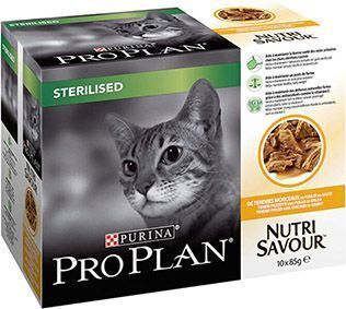 PRO PLAN NUTRISAVOUR Sterilised Chat - Poulet en sauce 10x85 g Aliment