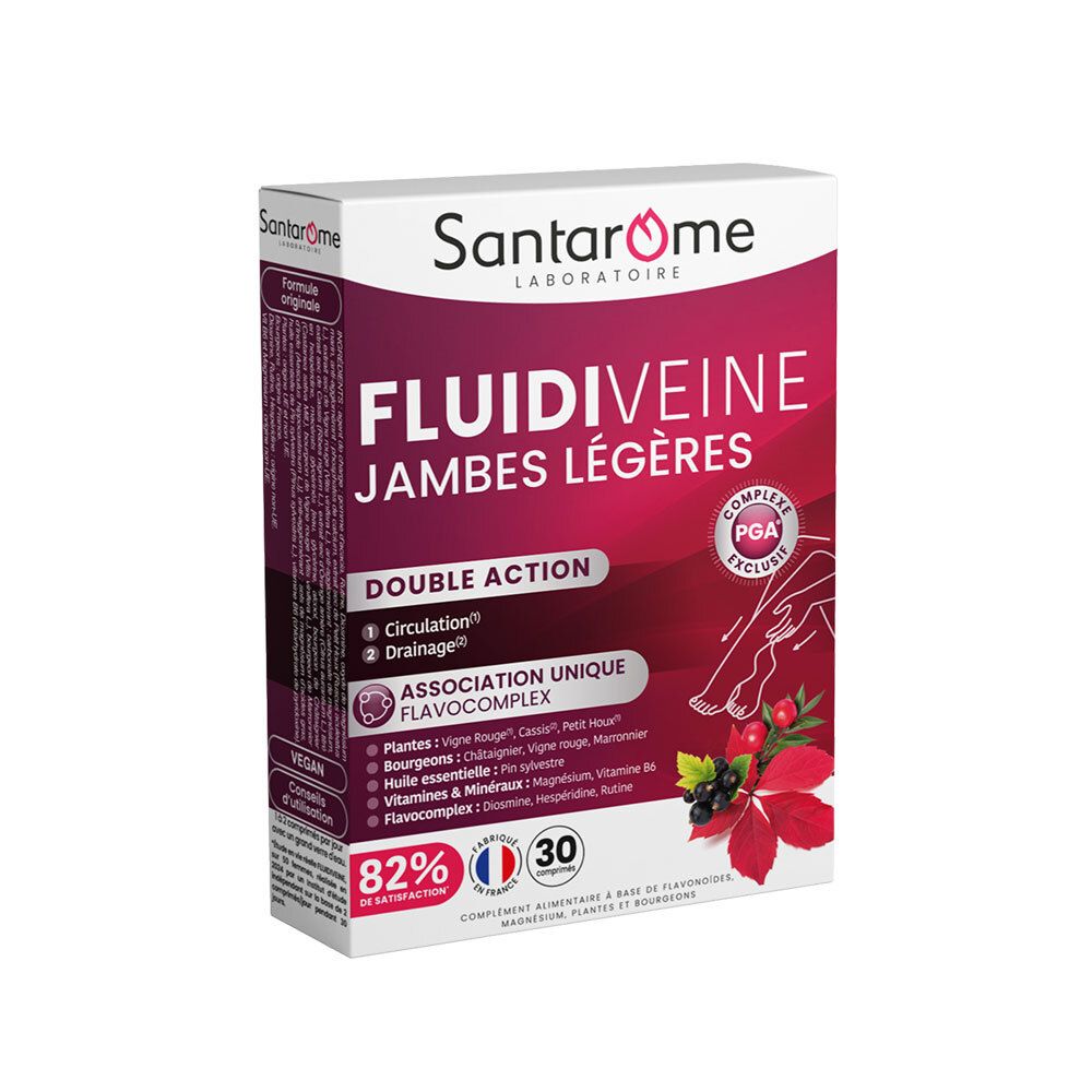 Santarome Rouge Fluidiveine Jambes Légères Triple Action 30 Comprimés - Image 4