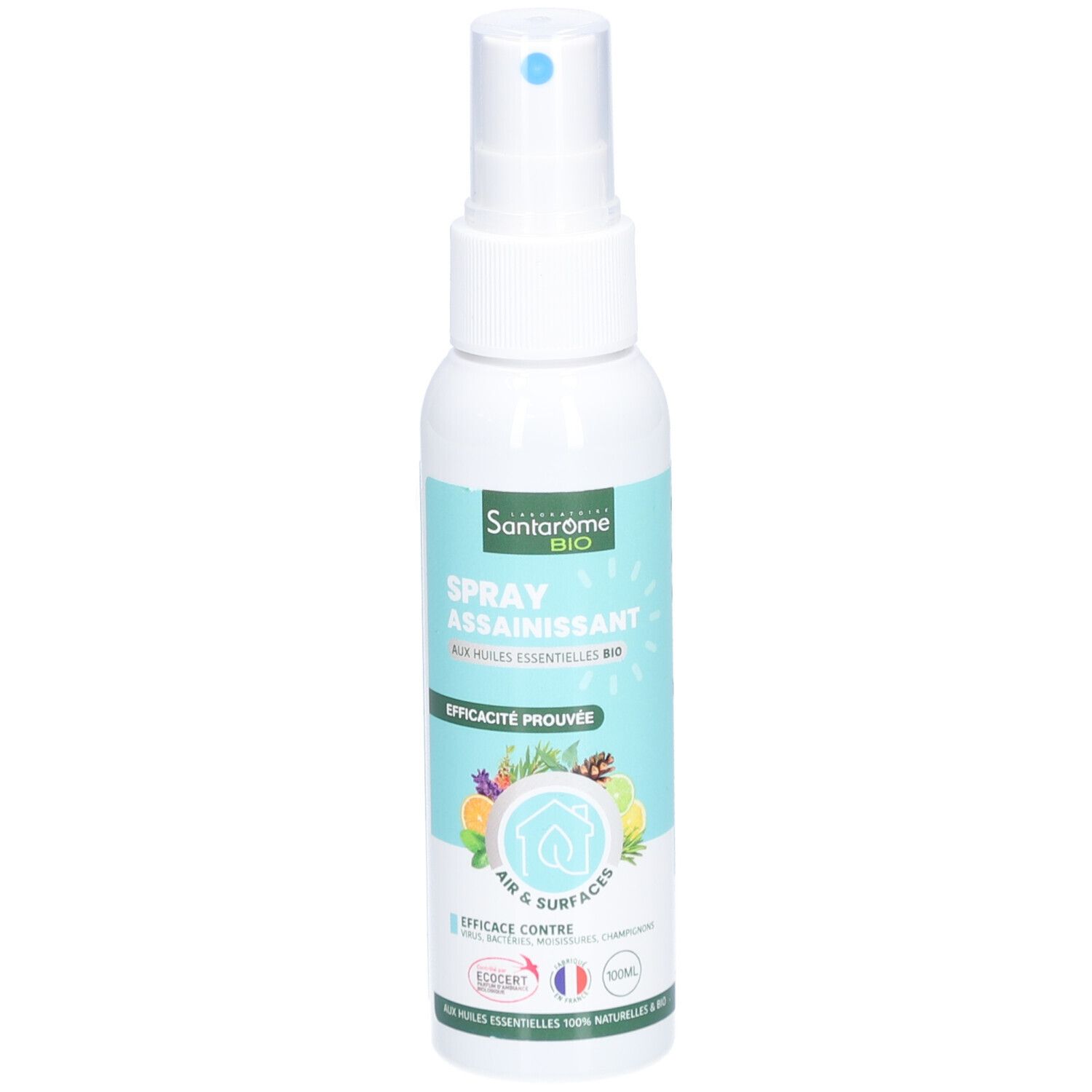 Santarome Spray désinfectant bio air et surfaces aux huiles essentielles 100 ml Liquide