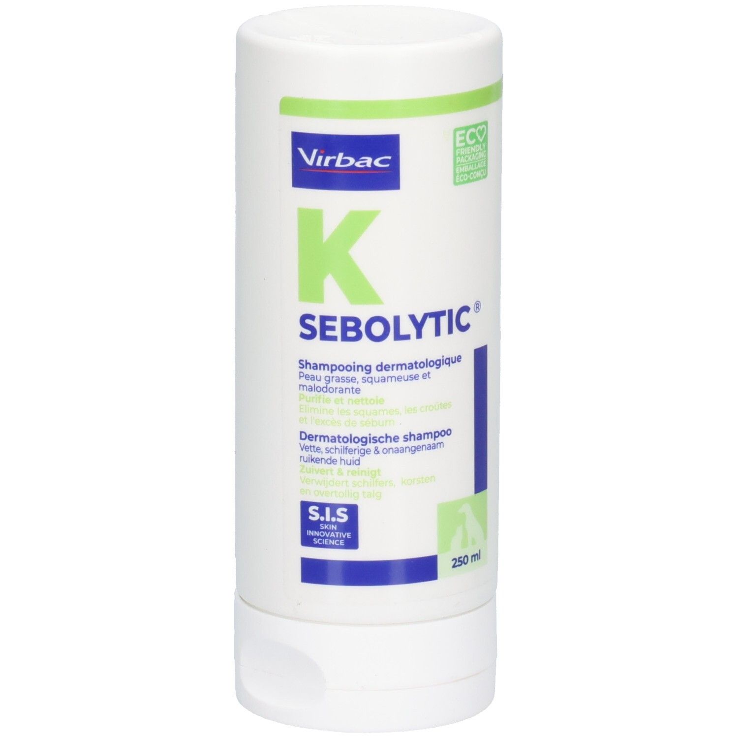 Virbac Sebolytic Shampooing dermatologique 250 ml Shampooing