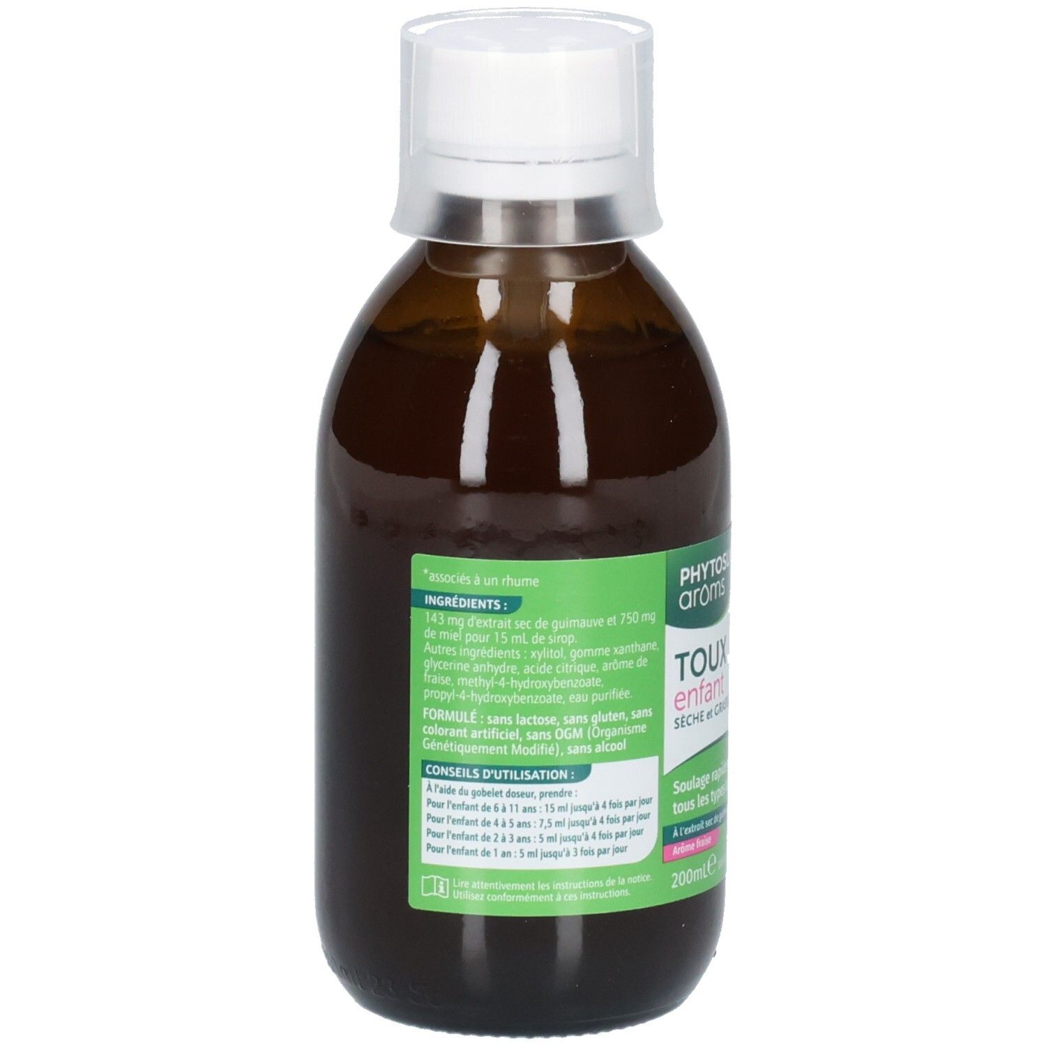 Filles Phytosun Arôms Sirop Enfant Toux Sèche Et Grasse 200Ml - Image 2