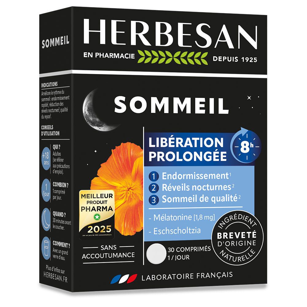 Herbesan Noctaphyt Lp 8H Sommeil 30 Comprimés - Image 3