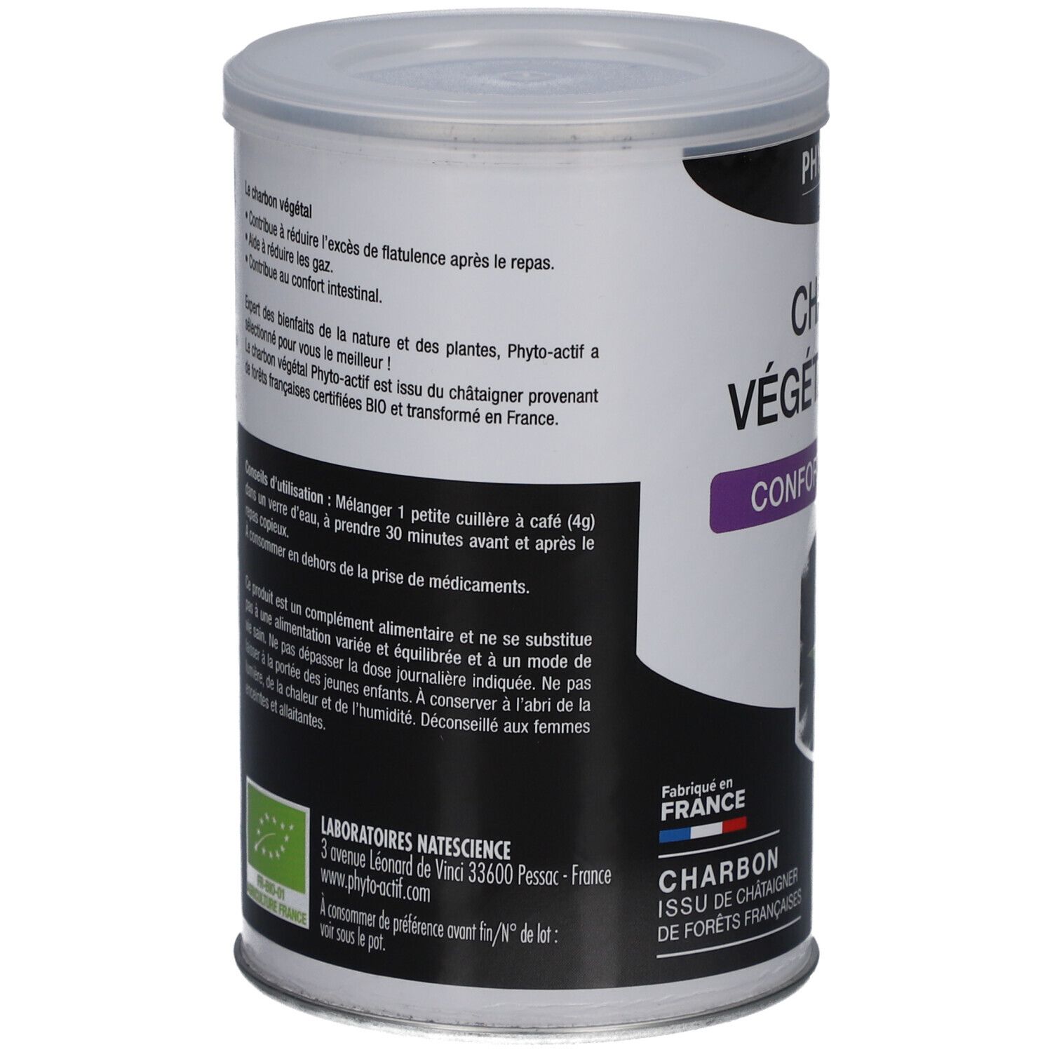 PHYTO-ACTIF Charbon Végétal Activé 100 g Poudre