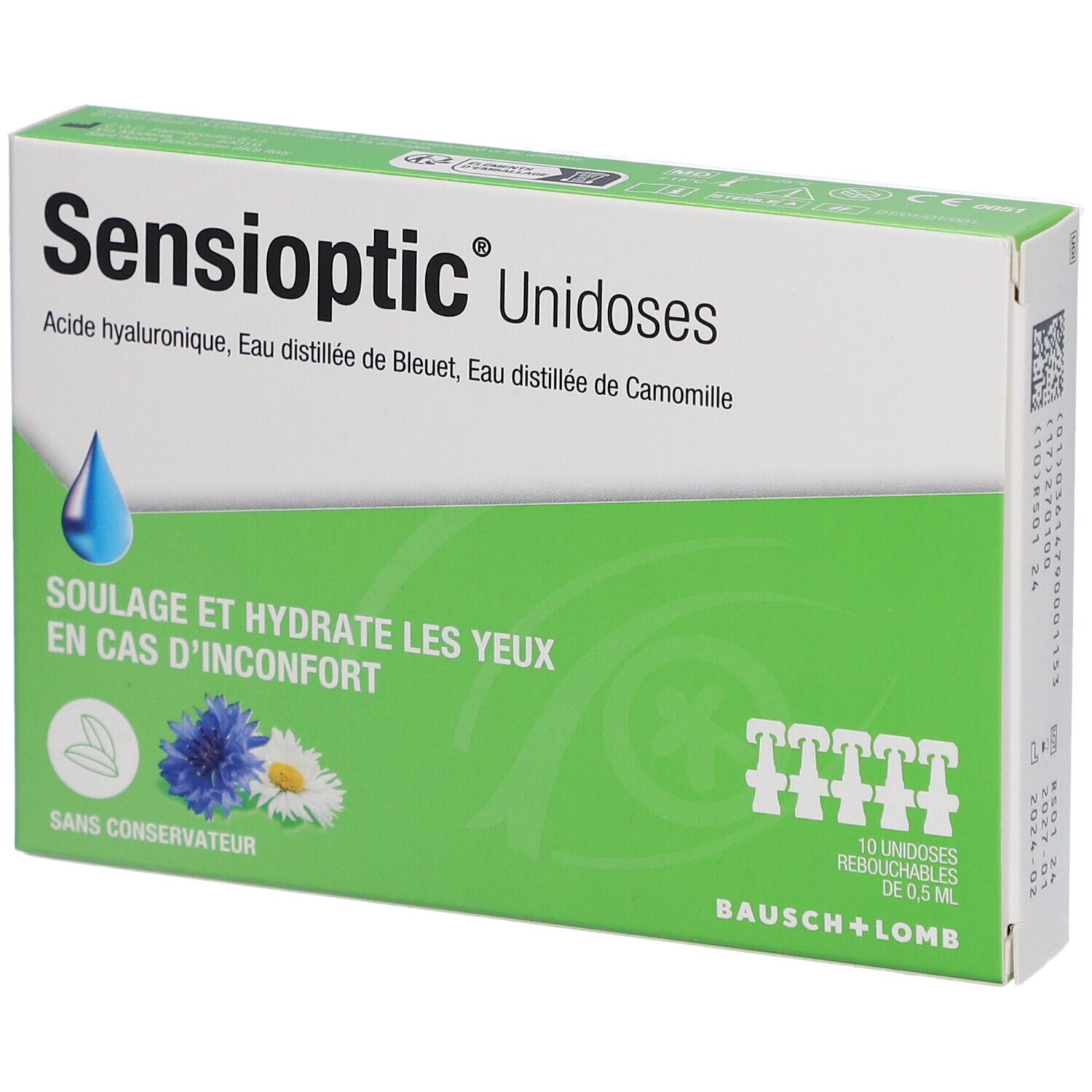 Bausch + Lomb Sensioptic Unidoses Solution Ophtalmique Yeux Irrités Gouttes Ophtalmiques 5 Ml - Image 1