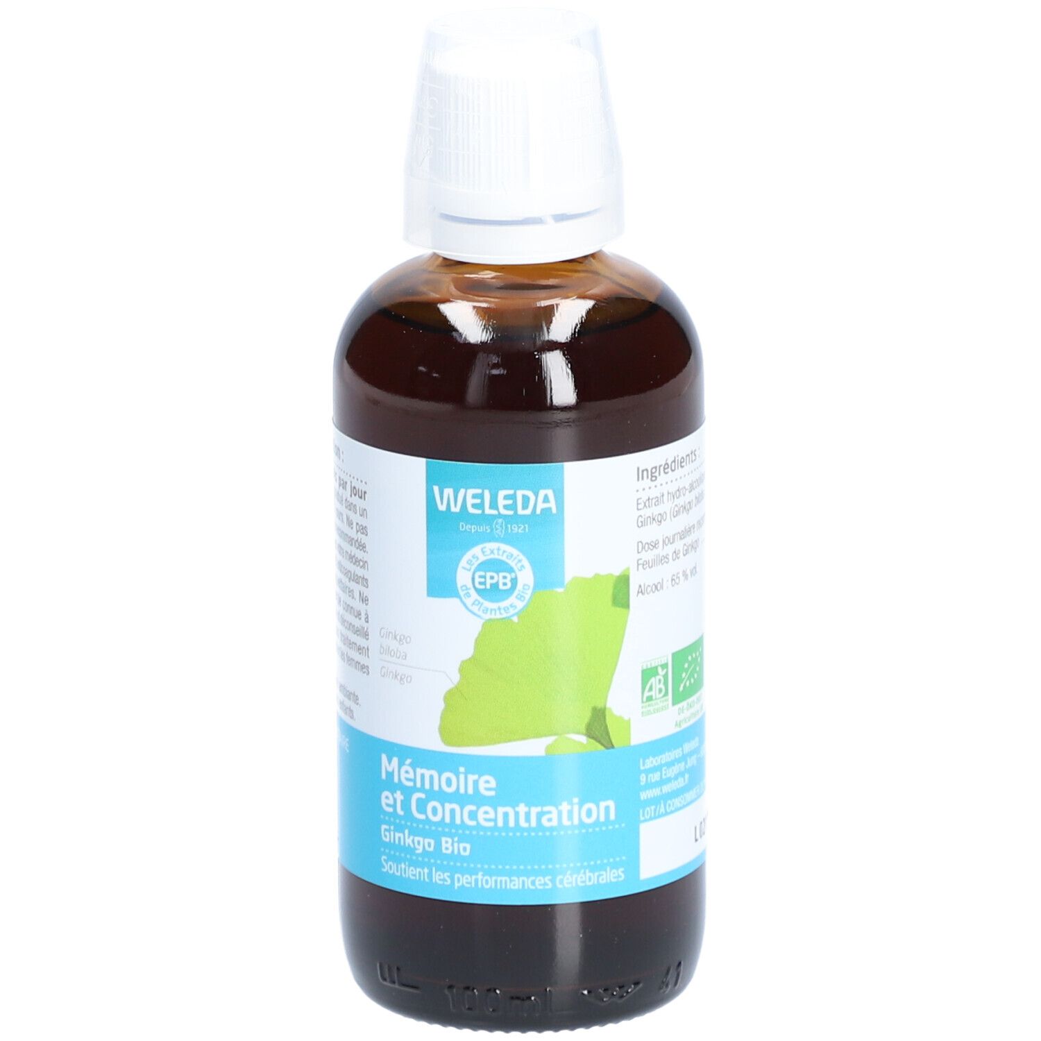 Weleda Les Extraits De Plantes Bio Mémoire Et Concentration Ginkgo 100Ml - Image 4
