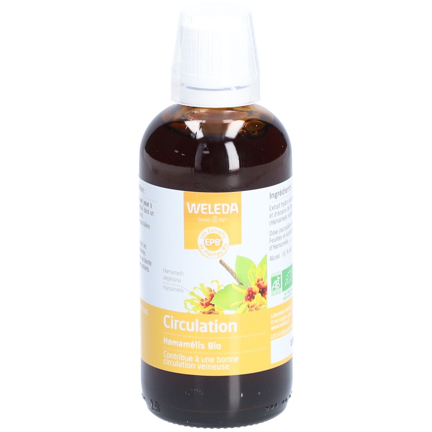 Weleda Extrait de Plante Bio Hamamélis Circulation 100 ml Solution Orale