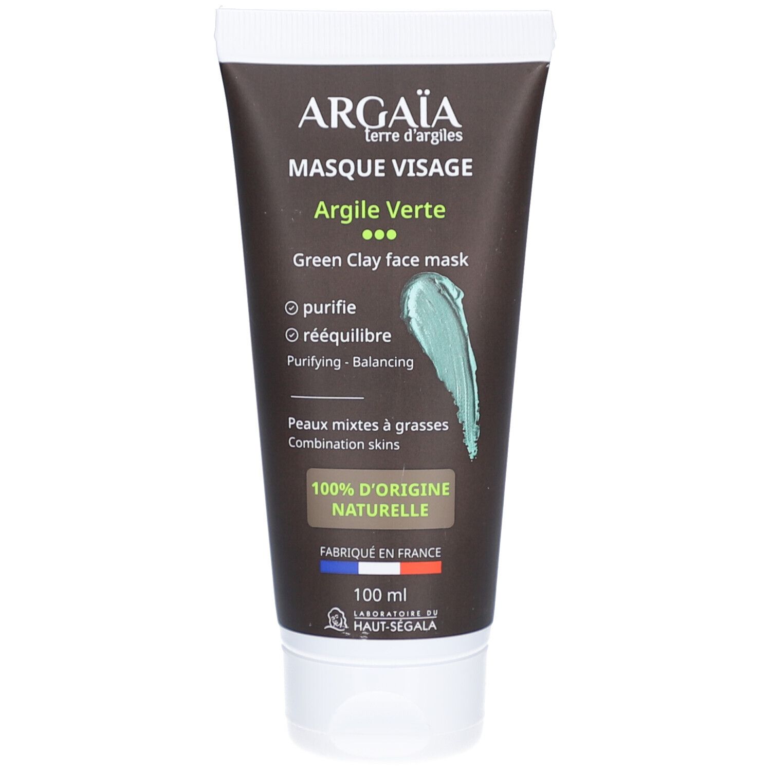 Argaia Haut Segala Argaïa Masque Visage Argile Verte Masque(S) Pour Le Visage 100 Ml