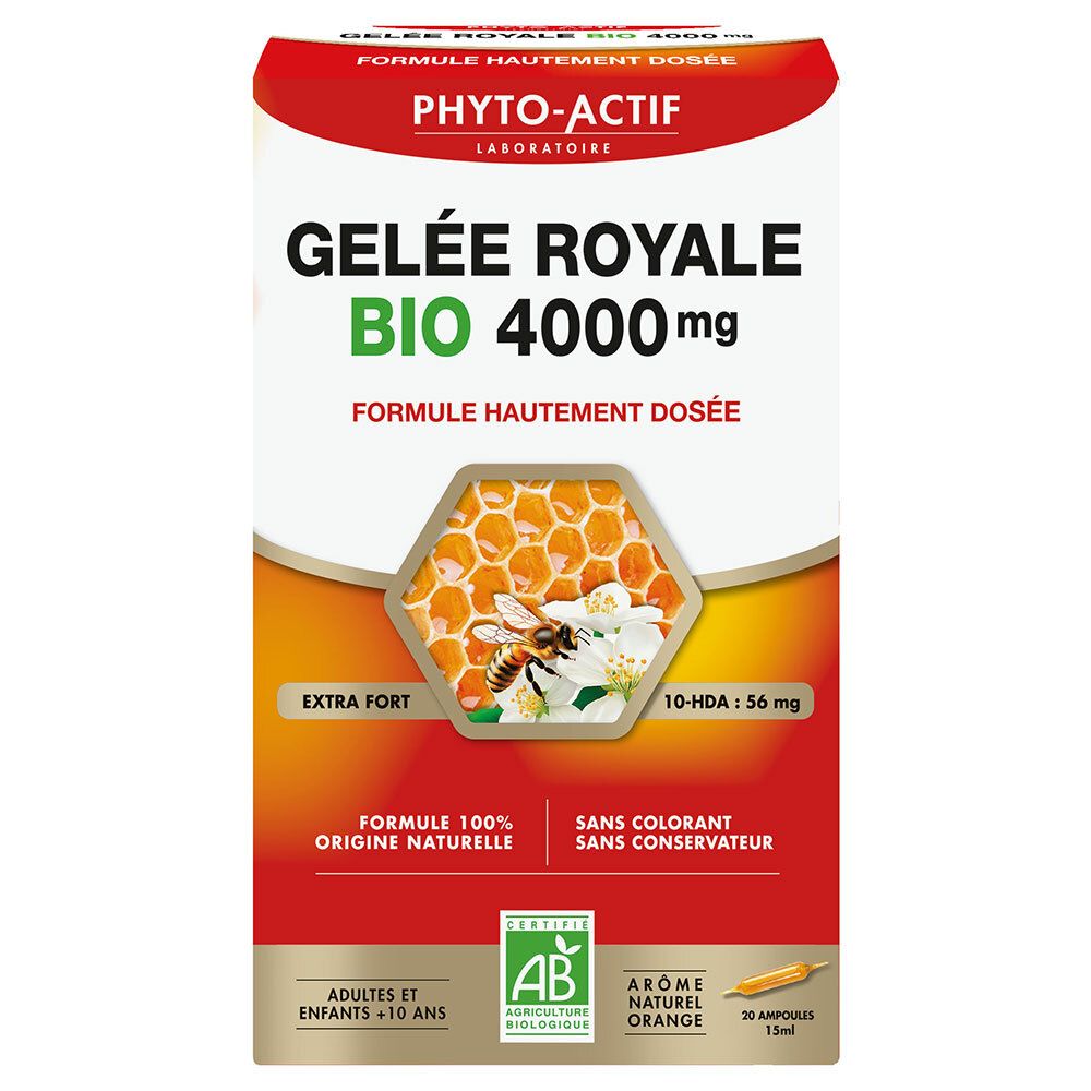 PHYTO-ACTIF Gelée Royale Bio 4000 mg 300 ml Solution Orale