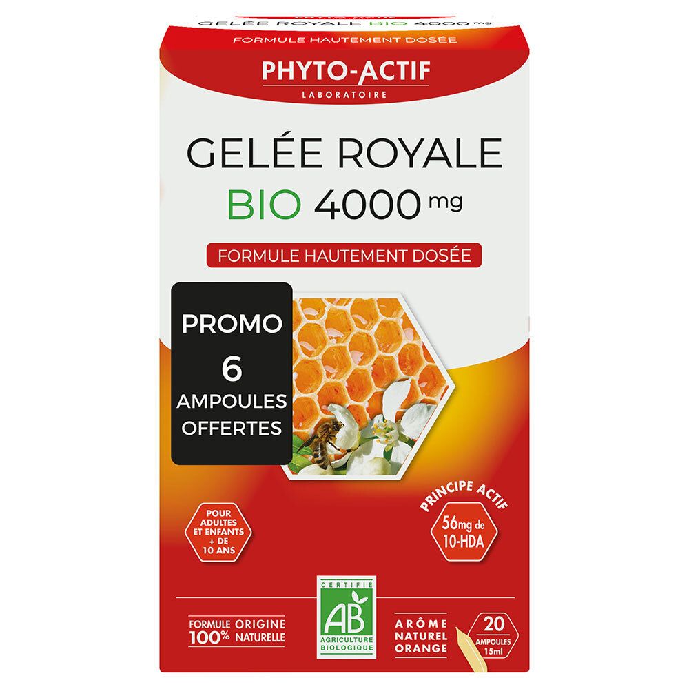PHYTO-ACTIF Gelée Royale Bio 4000 mg 300 ml Solution Orale