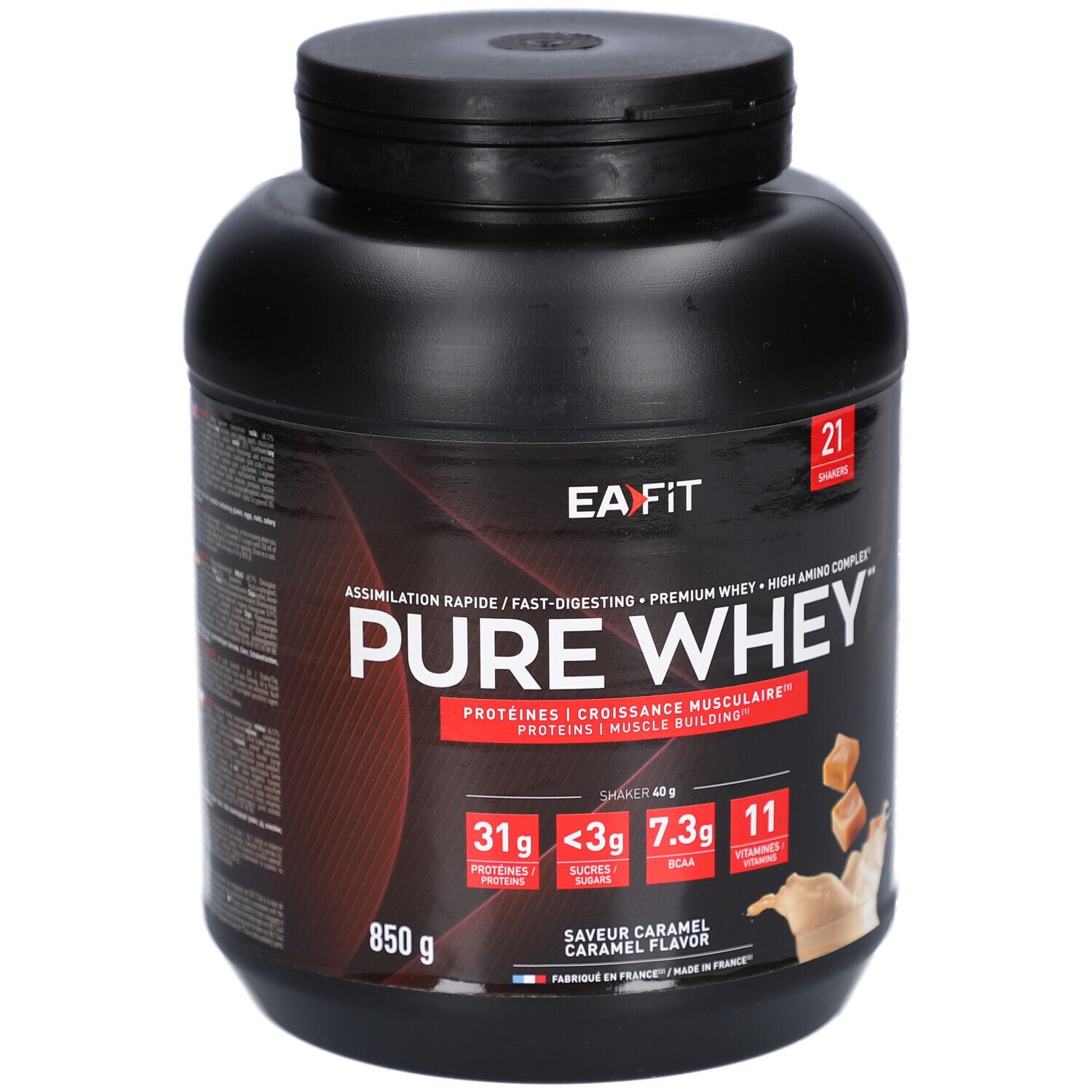 EAFIT Pure Whey Saveur Caramel 850 g Poudre Pour La Préparation D'Une Solution
