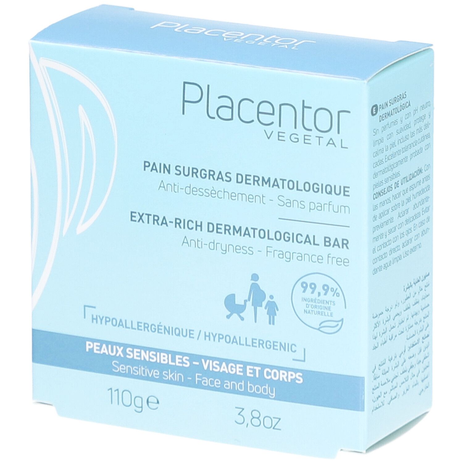 PLACENTOR VEGETAL Pain Surgras Dermatologique 110 g Savon
