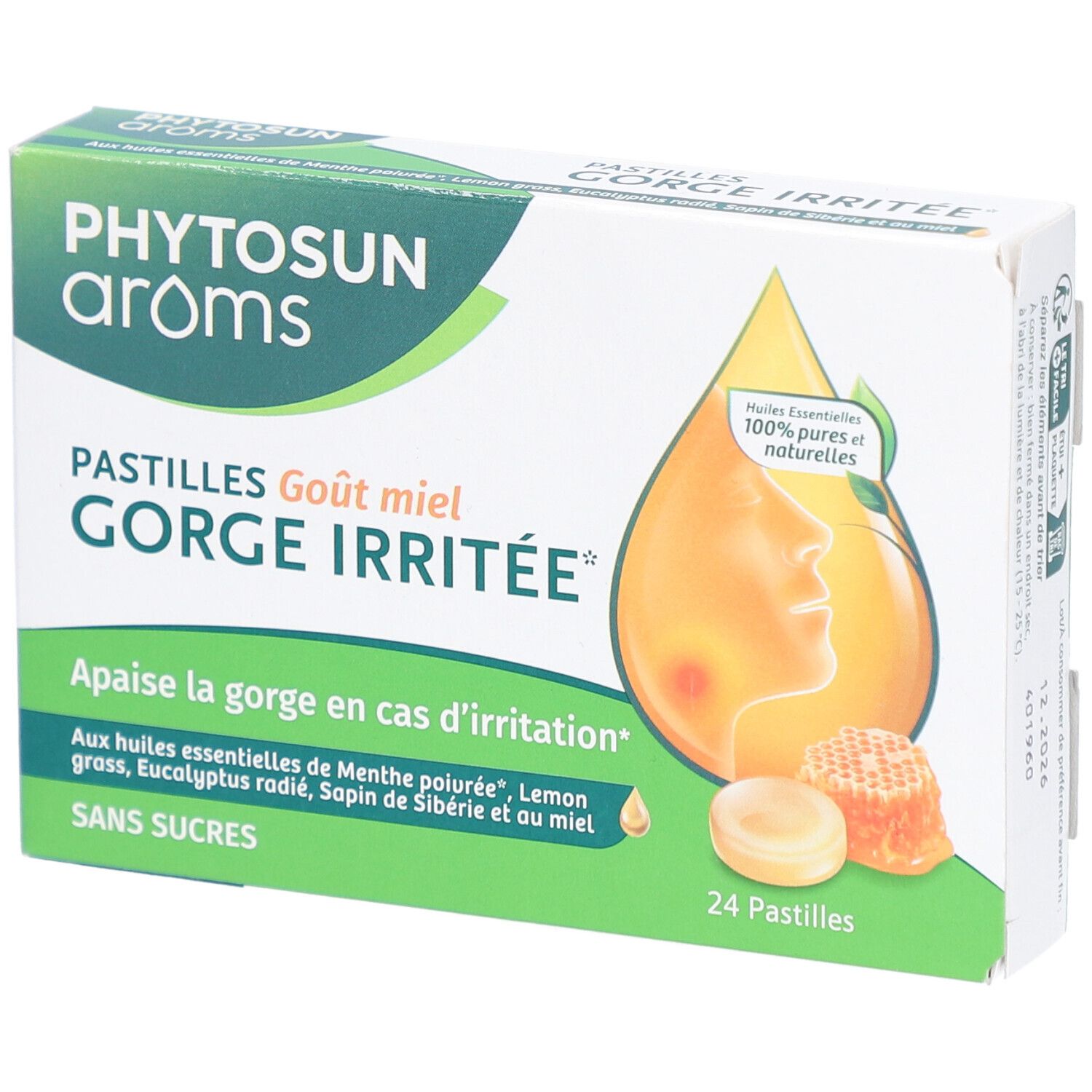 Phytosun Arôms Gorge Irritée Miel Pastilles Taille 24 - Image 2