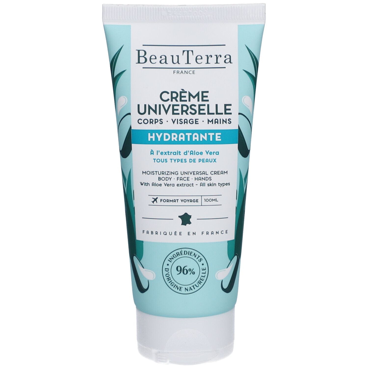 Beauterra Crème Universelle Hydratante Aloe Vera Visage Corps Mains Gel Douche 100 Ml