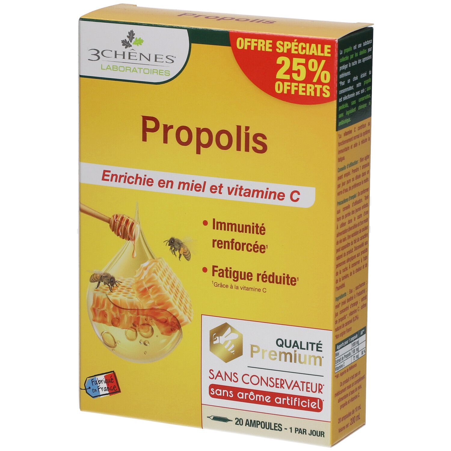 Les 3 Chênes Propolis – Ampoules Pour L’immunité Et La Fatigue Solution Orale 150 Ml Enfants - Image 1