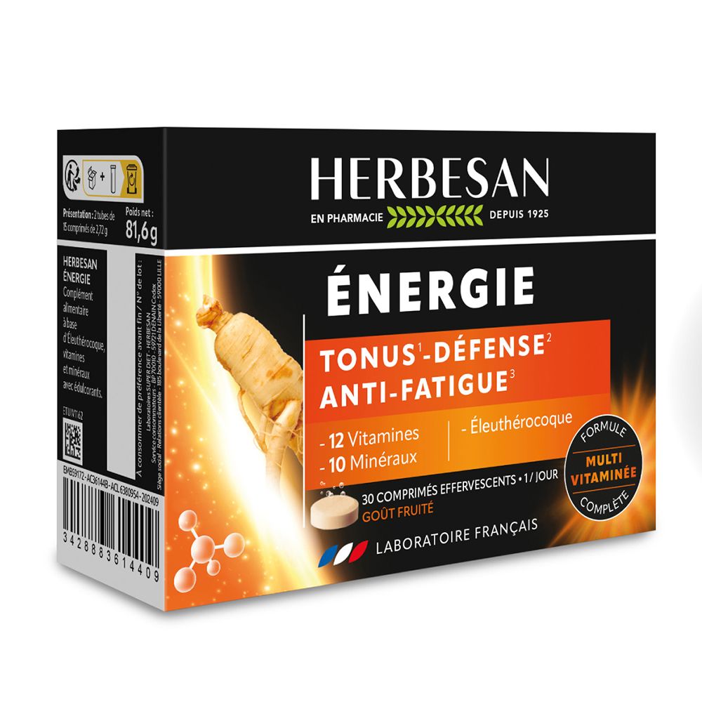 Herbesan Énergie Comprimés Taille 30 - Image 2