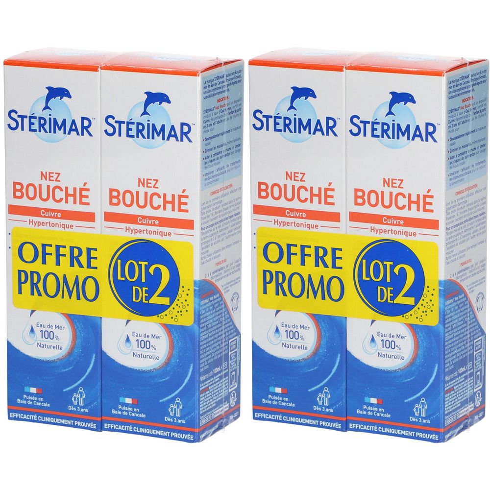 STÉRIMAR Nez bouché Cuivre 2x2x100 ml Spray Nasal