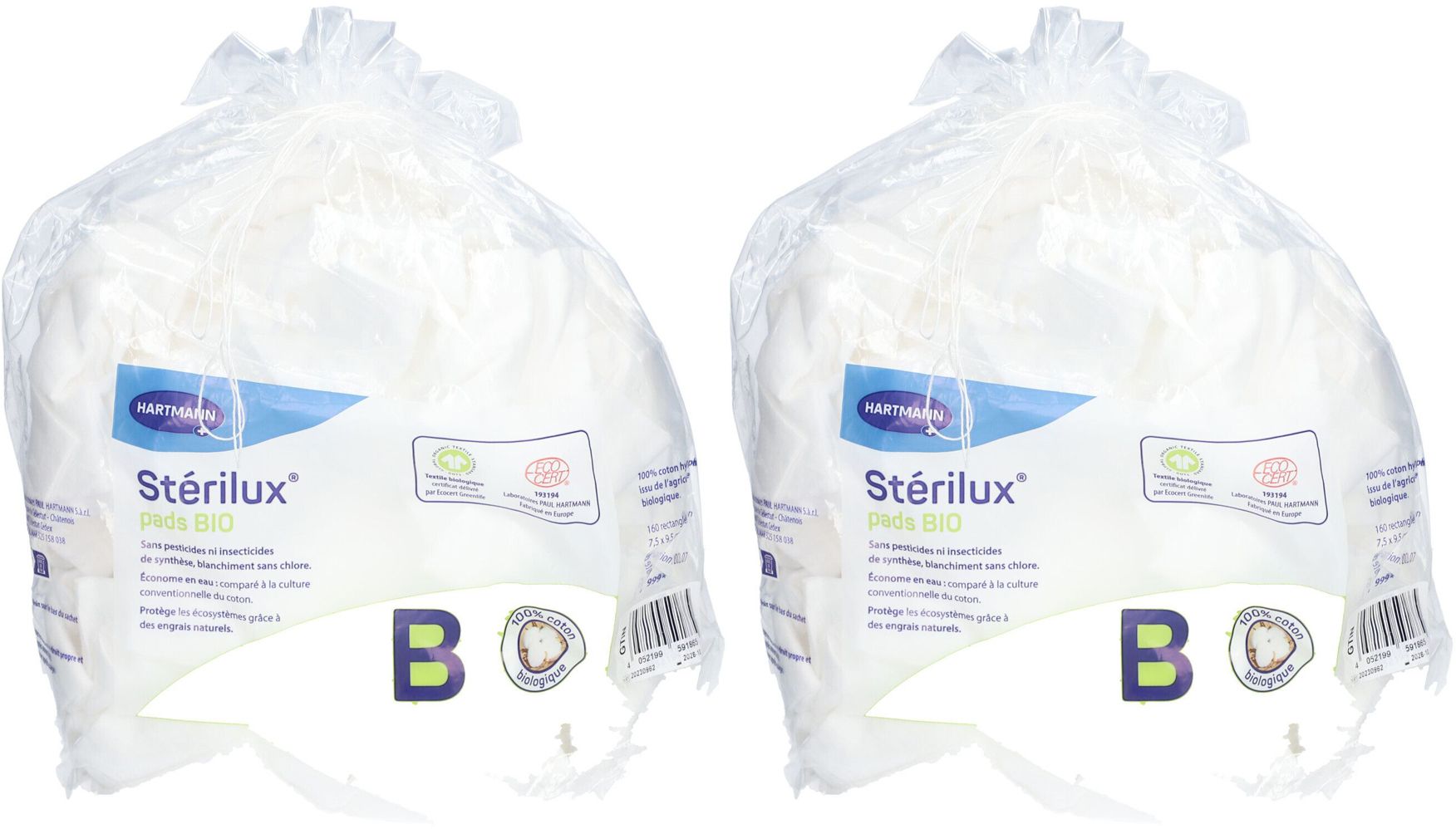 Stérilux® pads BIO Coton 2x160 pc(s)