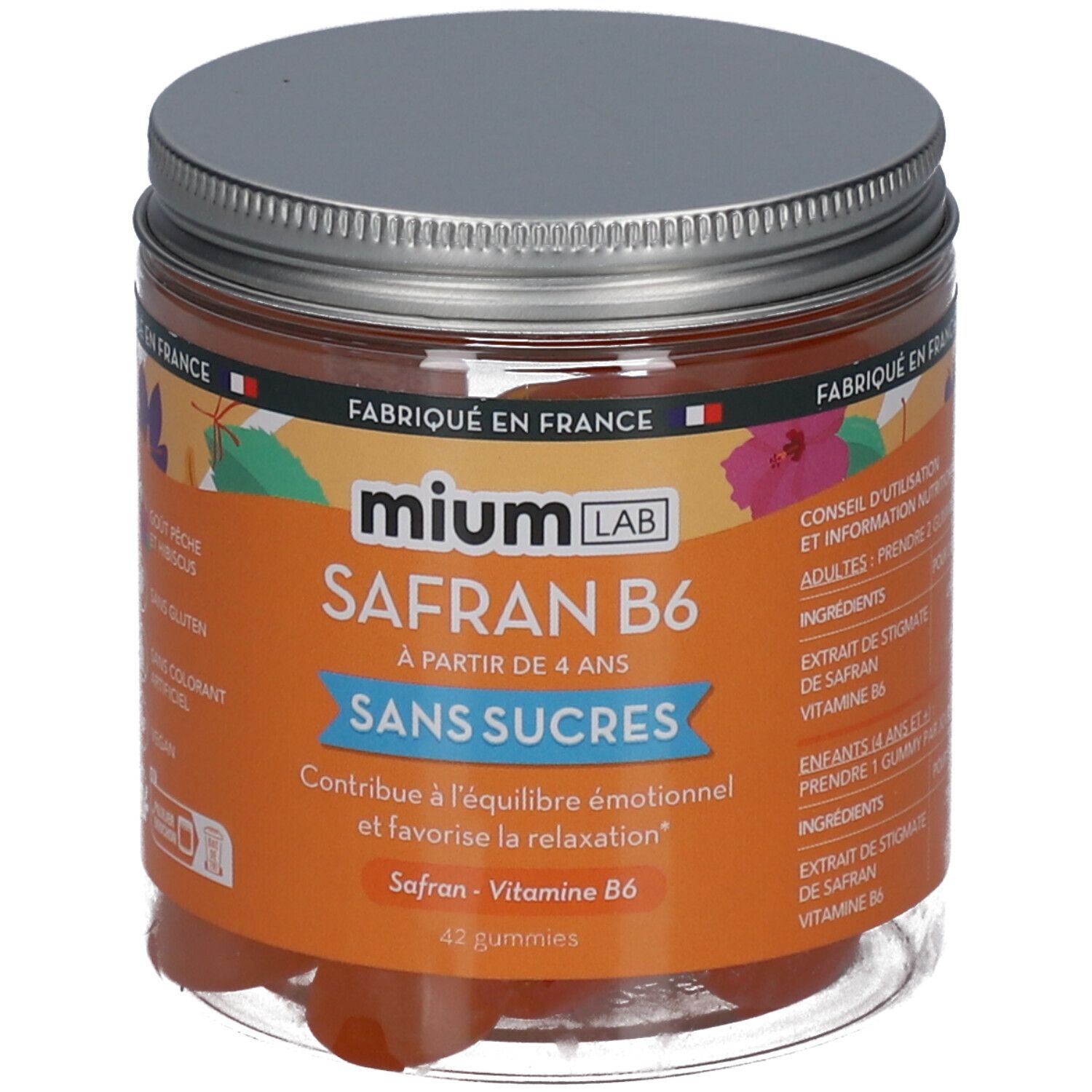 Mium Lab Safran B6 – Gummies anti-stress et équilibre émotionnel 42 pc(s) Gummies